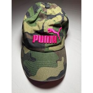 Puma Womens Camo Baseball Hat Pink Embroidered Logo Adjustable Cap OSFA
